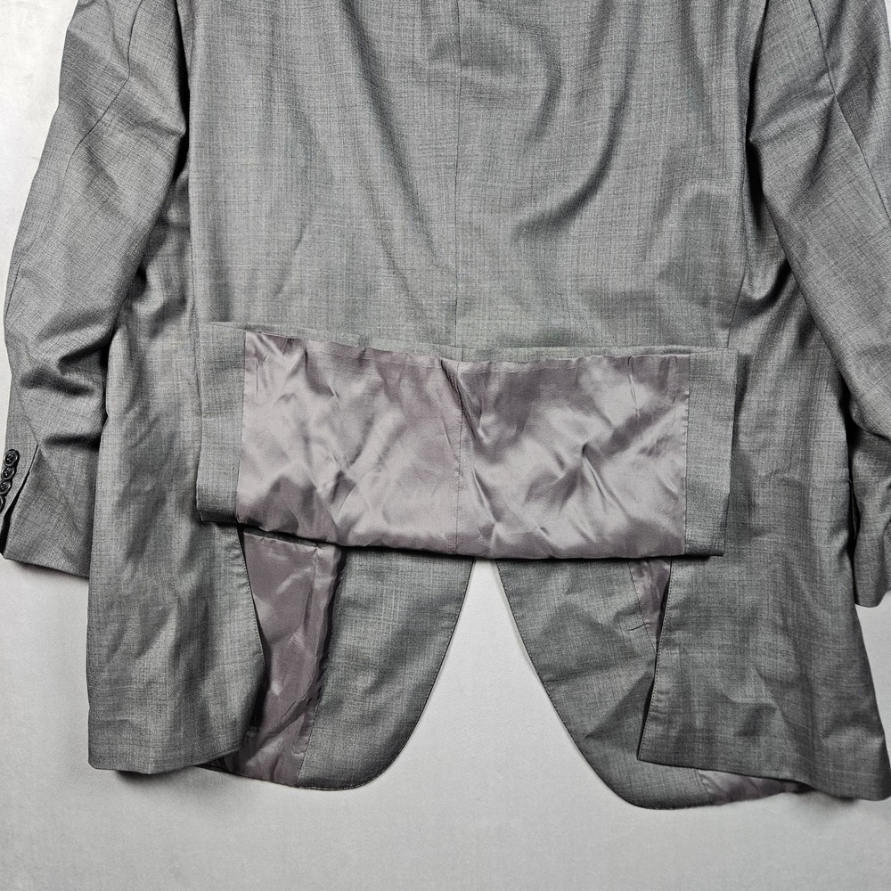 Peter Millar Blazer Mens 46R Gray Wool Two Button Formal Vented Suit Jacket - Picture 6 of 13